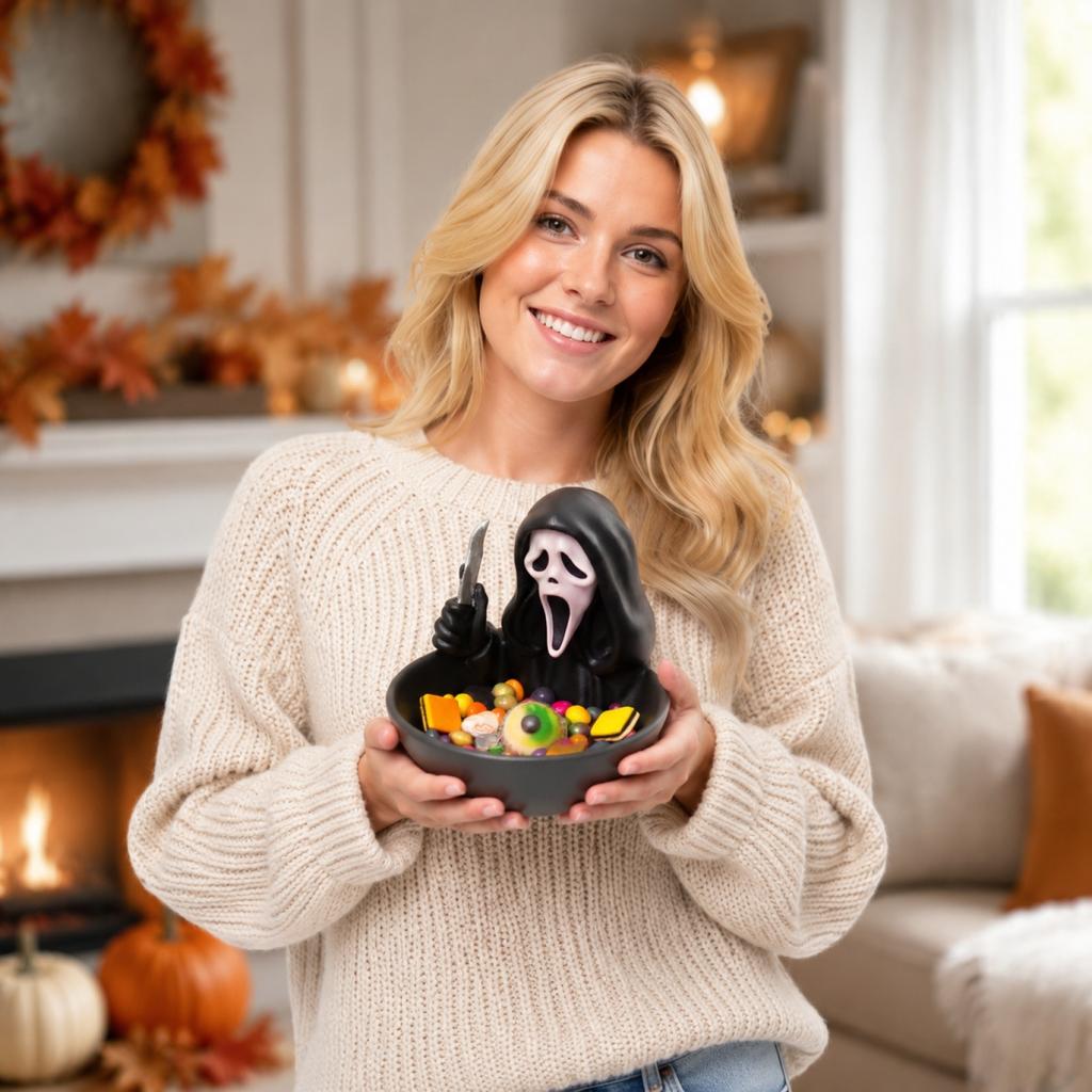 Halloween Face Candy Bowl for or Party Decor