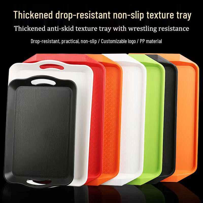 A5 Rectangular Non-Slip Plastic Fast Food Tray for Hotels & Canteens