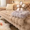 Strictly Selected Rabbit Plush Sofa Cushion Winter Thickened Seat Cushion Non-Slip Leather Sofa Special Cover New Cover Towel