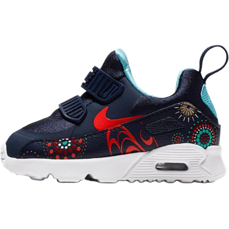 

Nike Air Max Fashion Comfortable Durable Low-Top Walking Shoes Baby Shoes Blue Red White AO2096-400 25