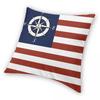 Nautischer Segelboot Kompass Amerikanische Flagge Streifen Kissenbezug Druck Kissenbezug Dekoration Wurfkissenbezug Wohnzimmer