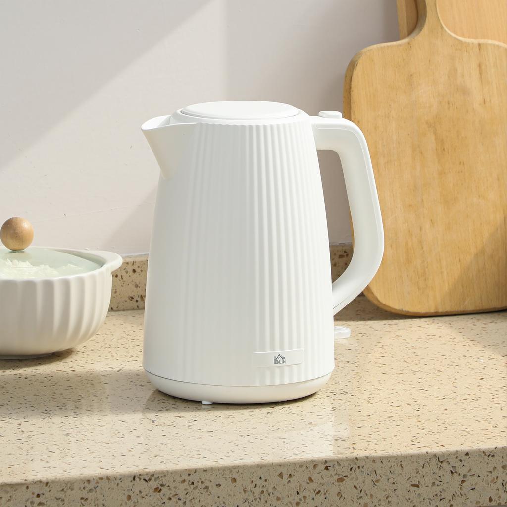 Electric Kettle 1.7L 2200W with Removable Anti-Scale Filter Automatic Shut-off 360 degrees Swivel Base Cream