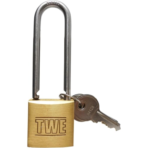 

AIAI TWE Stainless Steel Hanging Padlock, Security Lock for Sheds and Gates, Gold, 30mm, IB-086