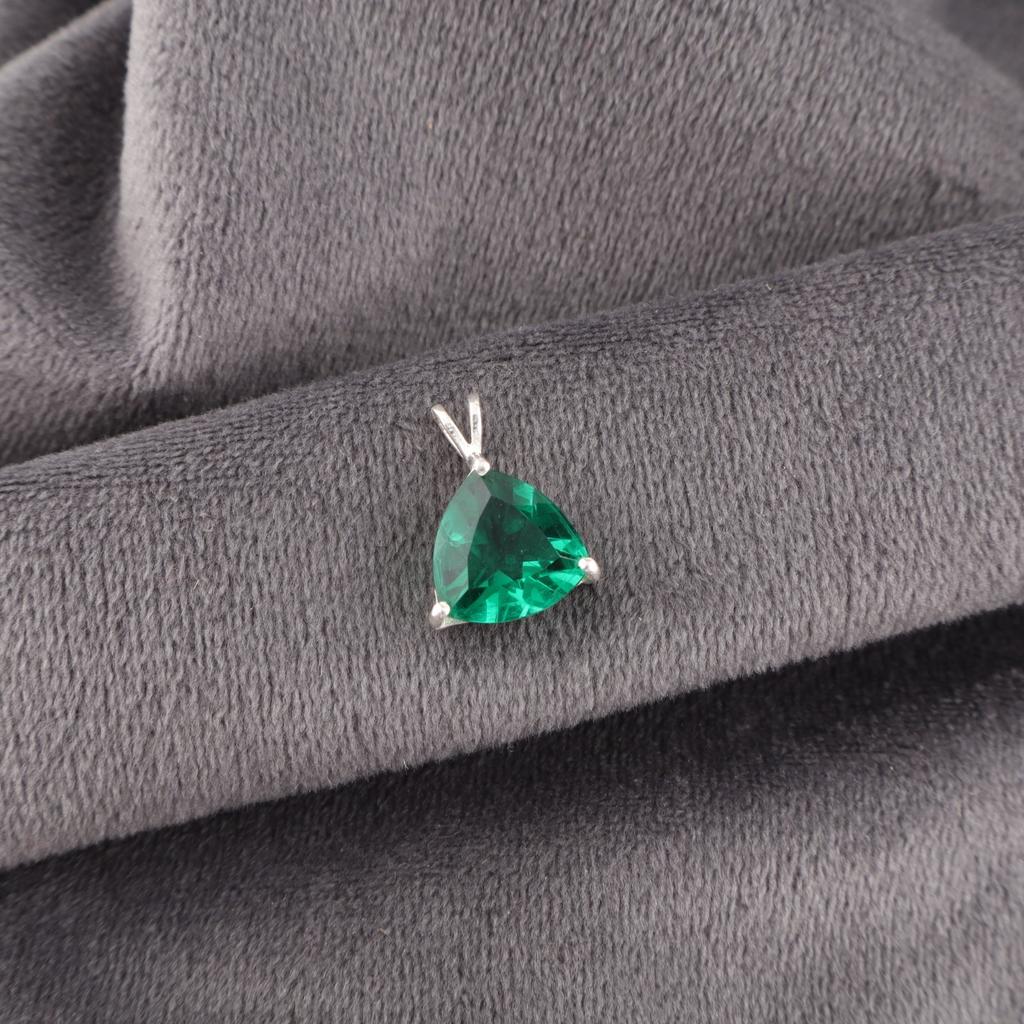 Chrome Diopside Gemstone 925 Sterling Silver Jewelry Pendant 0.58" Wedding Gift CZP-15-5