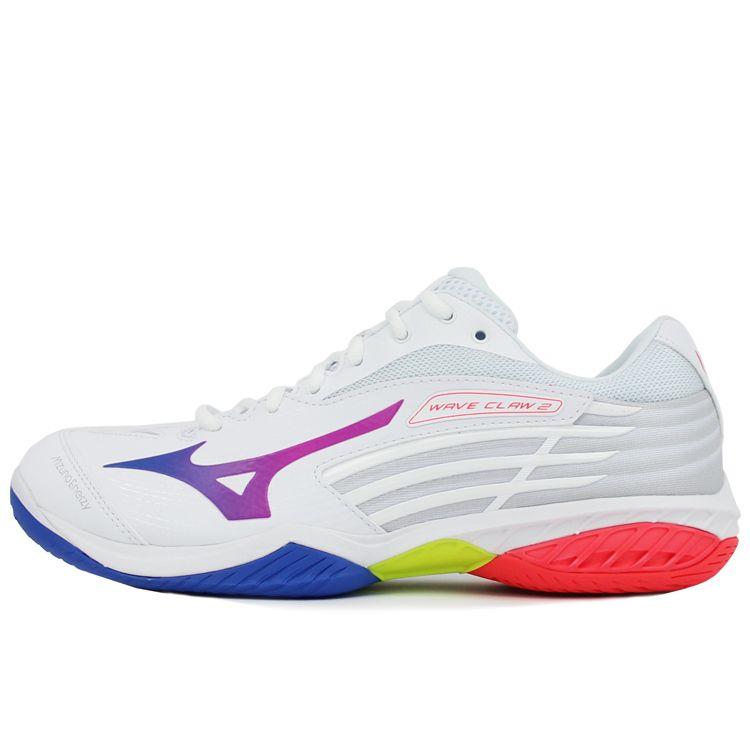 Mizuno Wave Claw 2 Badminton Shoes Unisex White Blue Pink 71GA211013 40