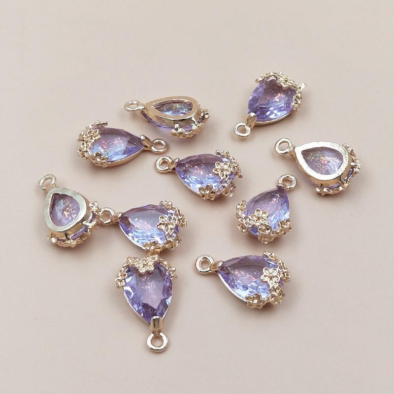 10PCS DIY Necklace Bracelet Earrings Alloy Jewelry Accessories Baroque Crystal Pendant Accessories Charm for DIY Jewelry Making