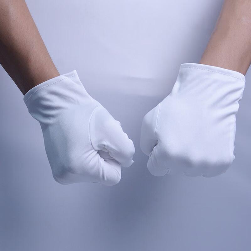 White Dust-Free Microfiber Work Gloves One Size