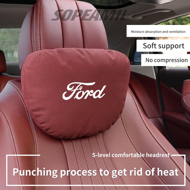 Car Headrest Neck Support Pillow Ford ST Ranger Fusion Mustang Kuga Fiesta EXPLORER EDGE Mondeo Focus Seat Lumbar Cushion Pillow