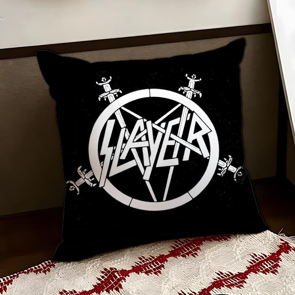 Heavy Metal Band SSlayer Cushion Cover Reversible Soft Durable Pillow Cover Home  Car MultiScene Use for Daily Comfort