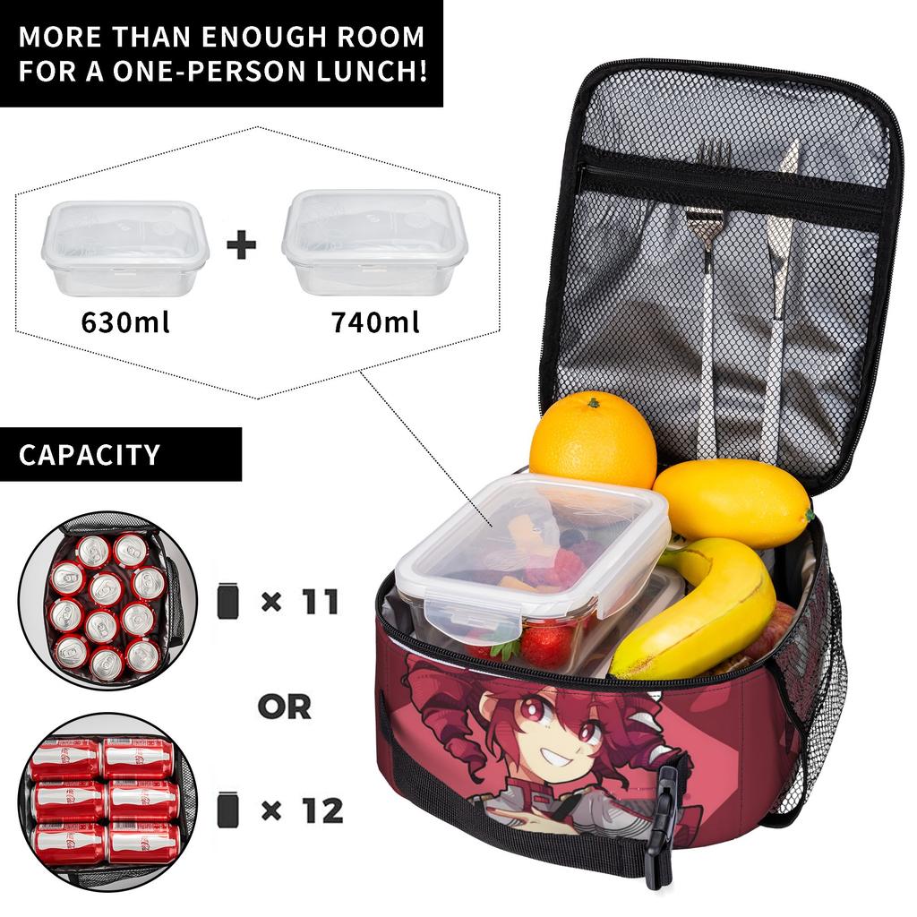 Kasane Teto Warm Tone Manga Lunch Bag  Leisure Lunch Box For Child  School Cooler Bag Waterproof Tote Food Bags