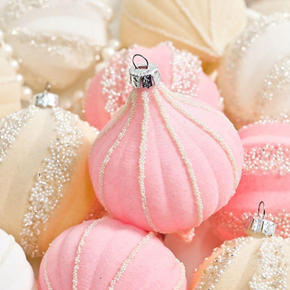 12pcs Irregular Christmas Spheres Pendant 6cm Christmas Tree Ornaments Xmas Velvet Balls  Kid Gift