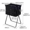 Yamazaki Jitsugyo 5662 Folding High Floor Laundry Basket Black Tower Laundry Bag Folding Laundry Basket Approx. W46XD35.5XH70cm (When Used)