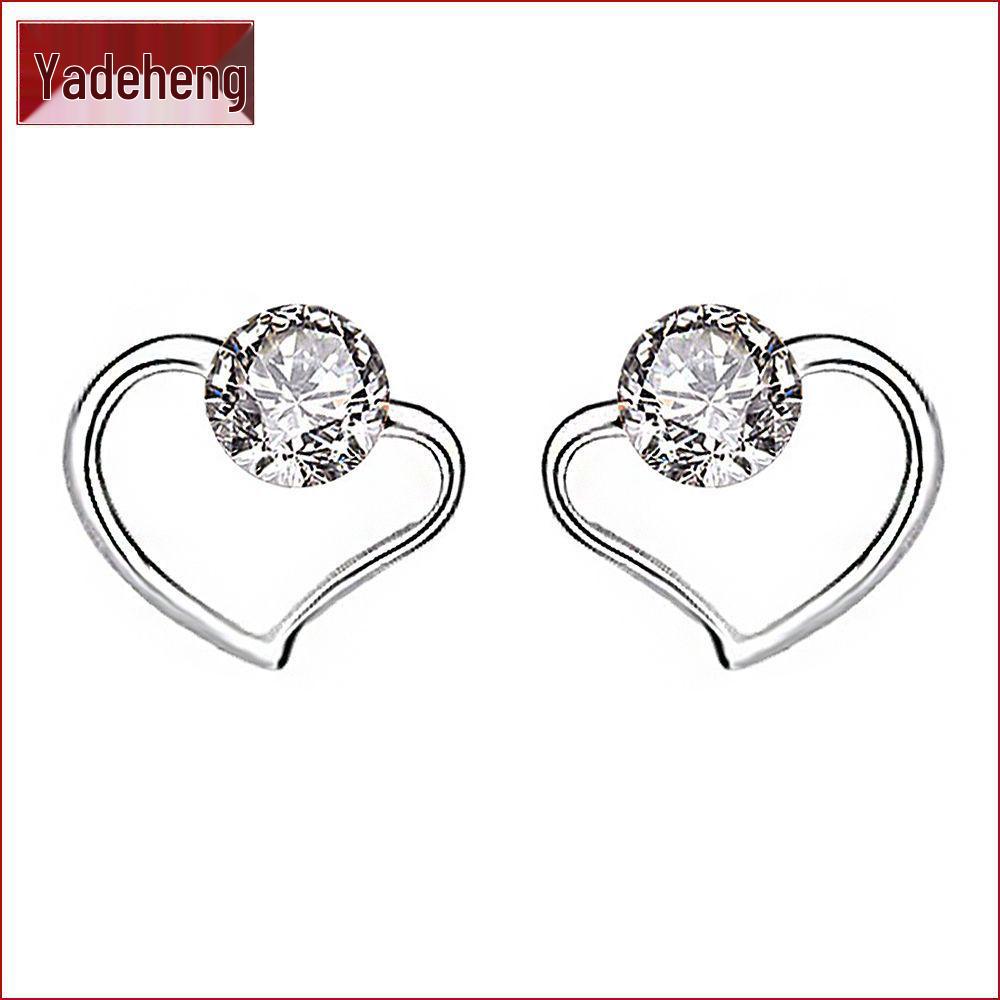 Asymmetrical Diamond Heart & Angel Wings Tassel Earrings for Women