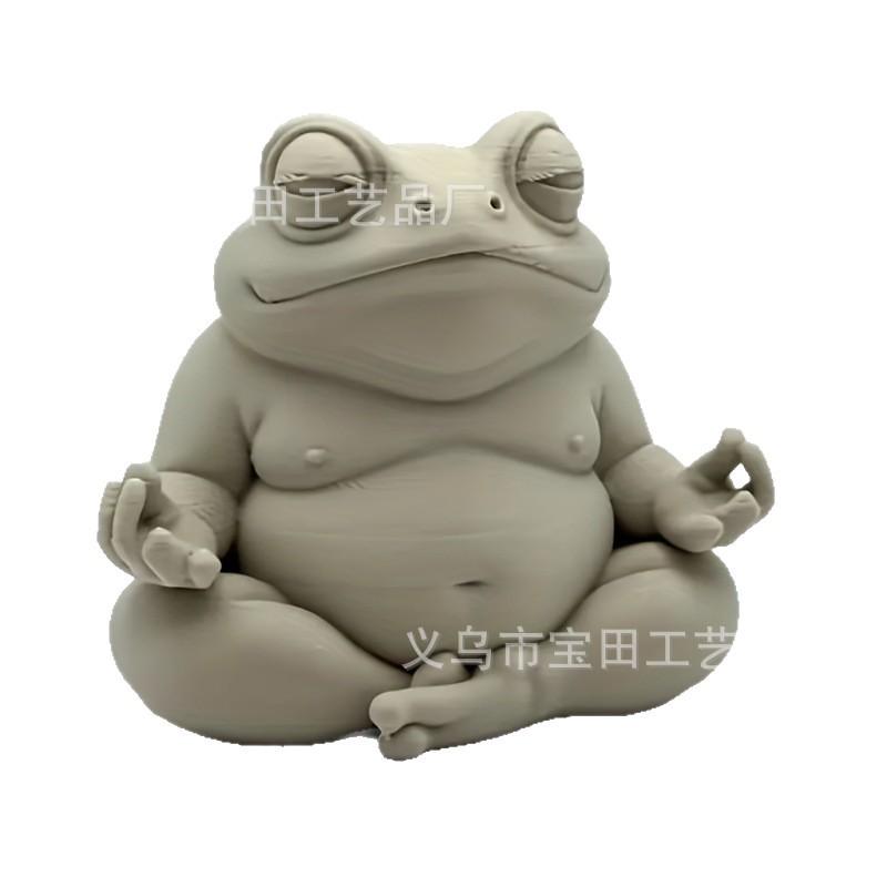 Zen Frog Ornament New Meditation Frog Home Decoration Resin Handicraft Ornament