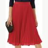 European & American Pleated Mid-Length Skirt – Elastic High Waist, Slimming Fit