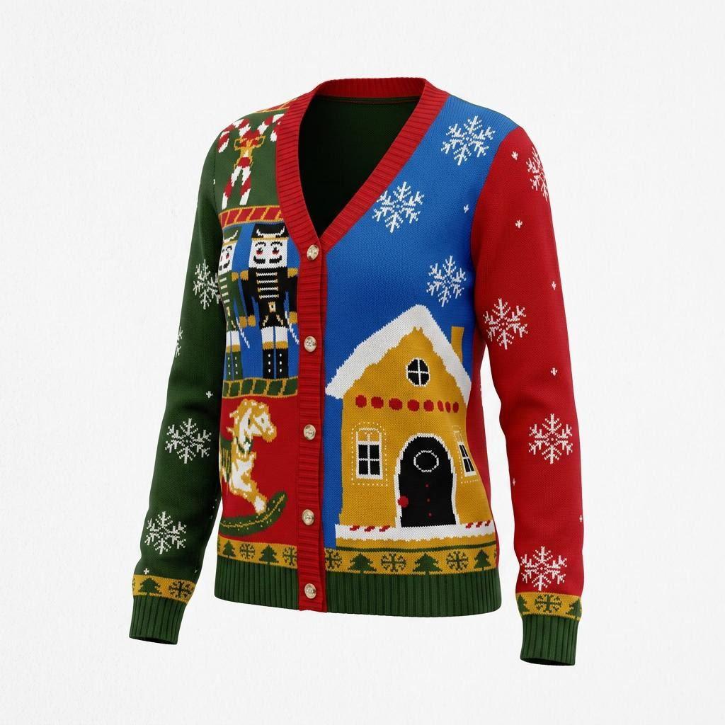 European-Size Parent-Child Jacquard Christmas Sweater Pullover for Autumn and Winter