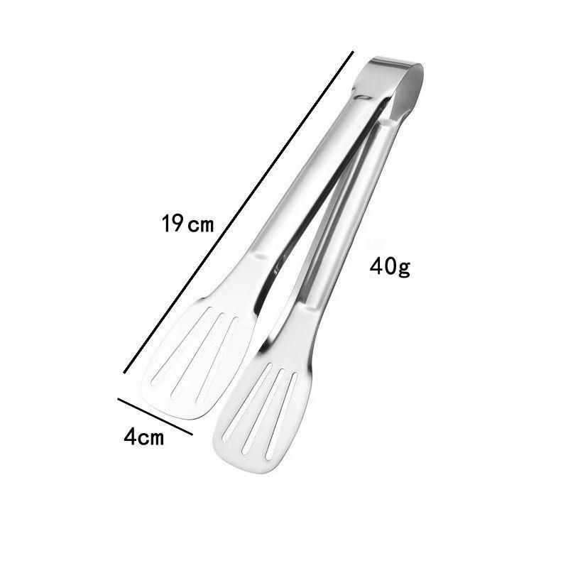 

Extended Stainless Steel Grilling Tongs: Anti-Scald, Thickened Food Clip for Pancakes, Barbecue, and Steak.