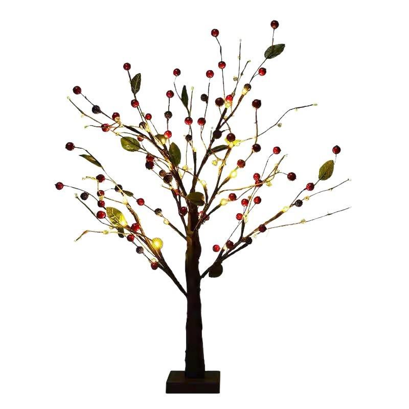 LED Red Berry Luminous Tree - Indoor Christmas Decoration for Parties