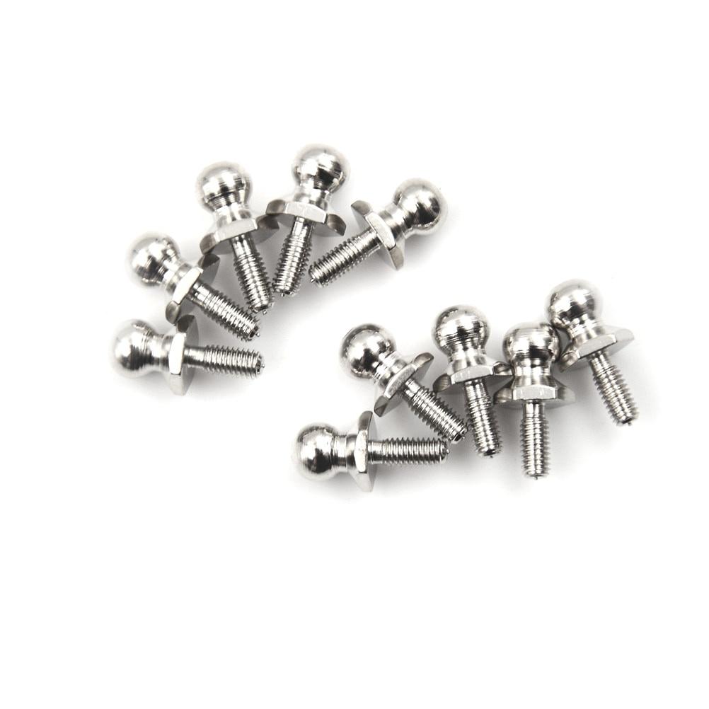 10Pcs Model Car Ball Head Screws Aluminum Alloy Non-standard Screws Suitable for Tow Hook/drift Car D3