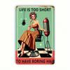 Metal Wall Poster Retro Haircut Sign Gift for Barbershop