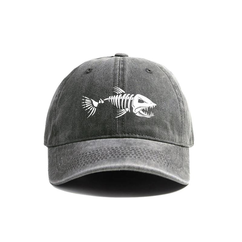Fish Bone and Fish Bone Printed Baseball Caps Are Ideal Equipment for Minimalist Travel for Both Men and Women
