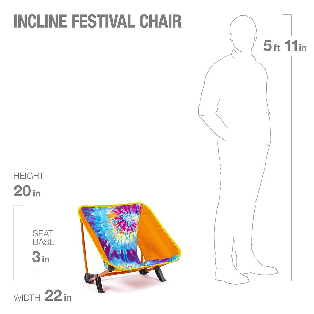 Helinox Incline Festival Chair Adjustable Outdoor Folding Chair for Events Tie Dye