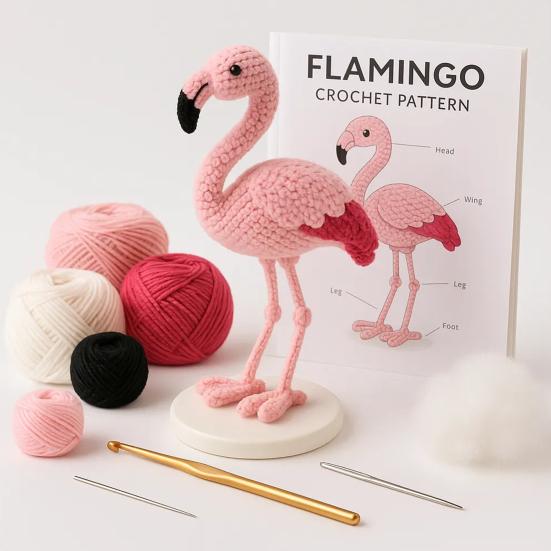 Emotional Bird Box 2025 DIY Crochet Kit 24 Bird Crochet Box Handmade Support Birds Kits with Yarn Hooks Instructions Countdown Calendar Decoration