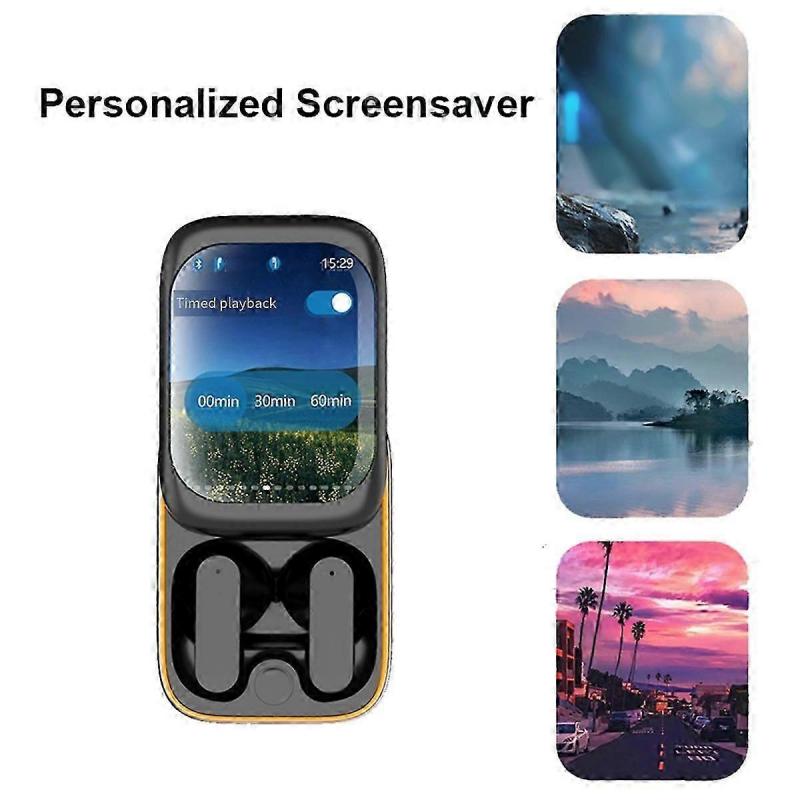 Ausziehbare, kabellose Ohrhörer mit Bluetooth 5.3, vollfarbigem Touchscreen-LCD, Bassverstärkung und Gaming-Modus, kompatibel mit Android und iOS