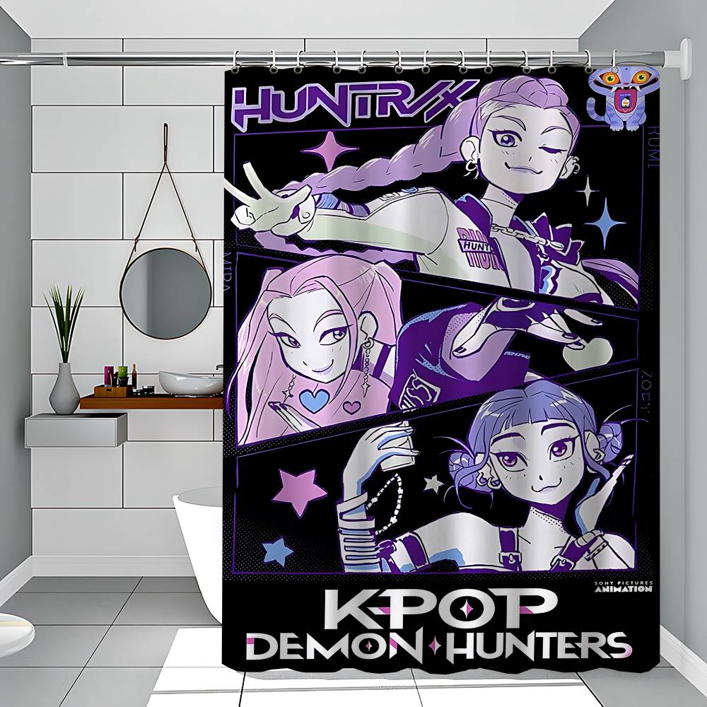

Крутые K-pop Охотники на демонов Простая Защитная перегородка для ванной и душа Быстросохнущая Шторка для душа Можно стирать 90x180 cm