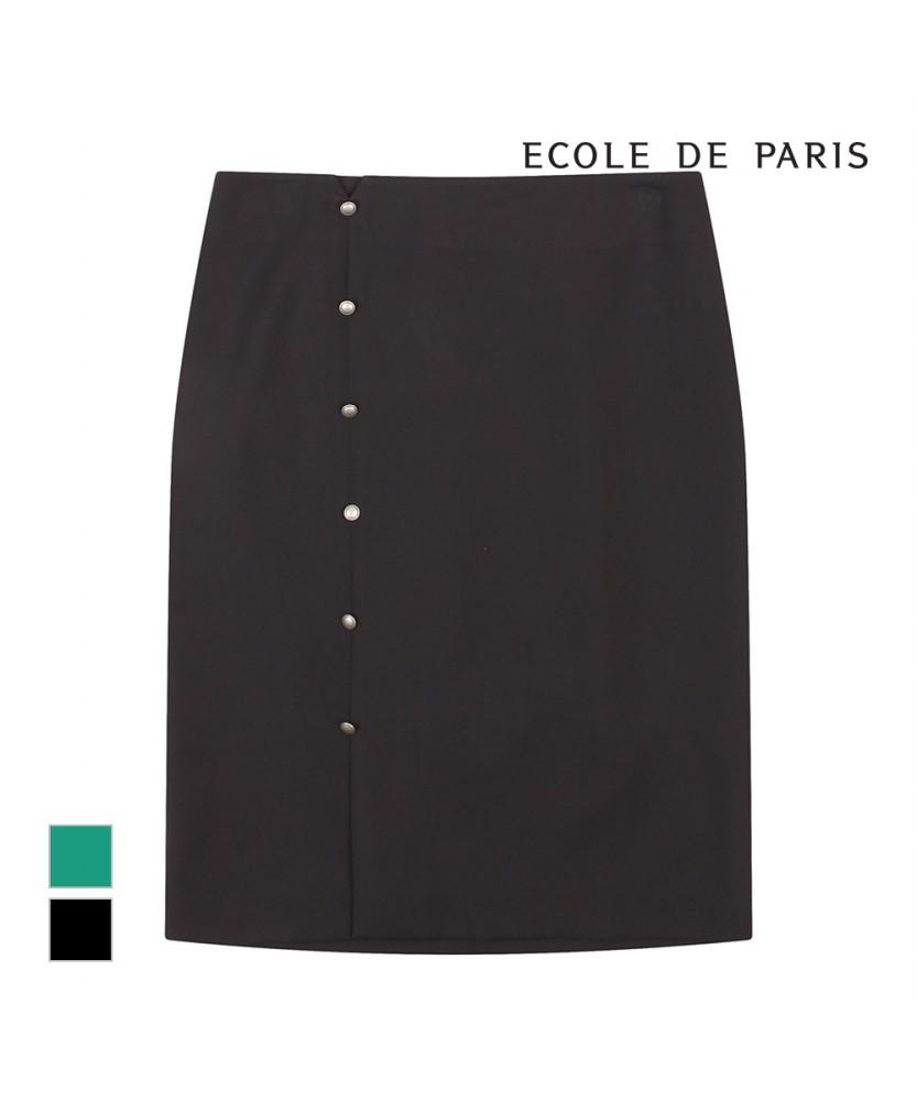ECOLEDEPARIS Mini Button Stretch Skirt_Pb04Wsa001Z