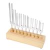 9 Pcs Tuning Fork Set 174 285 396 417 528 639 741 852 963Hz Tuning Fork Sound Healing Tool with Hammer and Wood Base