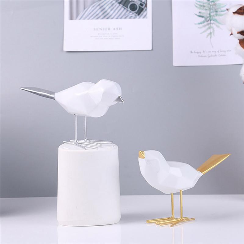 AEE4-Modern Cute Bird Statues European Decorations Geometric Animal Statues Office Sculptures Abstract Decoration