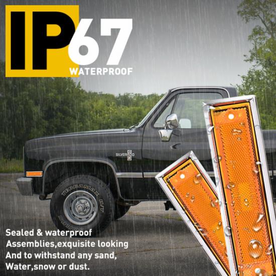 New Front Side Marker Set Light For 1978-1991 Chevrolet Chevy GMC C/K Trucks SUV