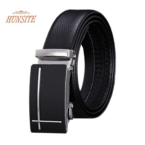 Men Autumatic Belt Business Formal Belt Smooth Faux Leather Alloy Buckle Anti-break Great Durability Anti-slip Men Meeting Commute Suit Pants Belt