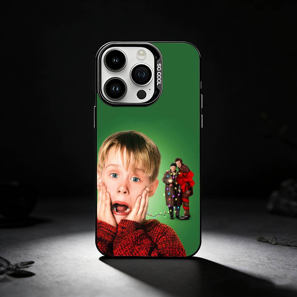Funny TV Home Alone Phone Case For iPhone 17,16,15,14,13,12,11 Plus,Pro Max,XS,Colored silver phone case