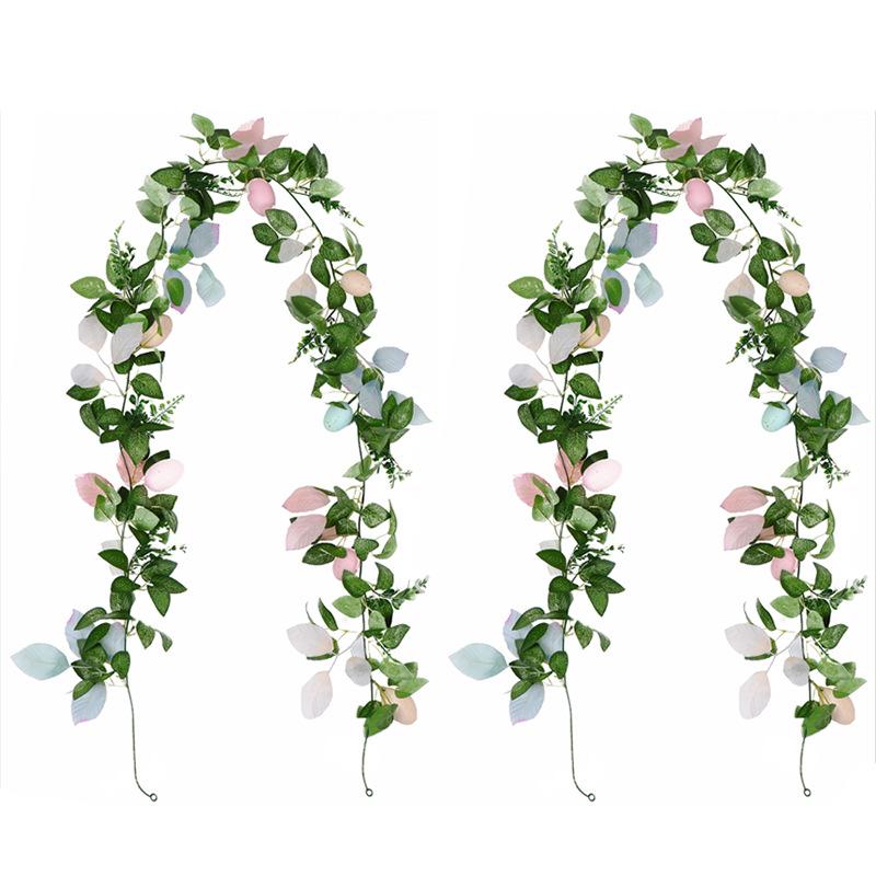 180cm Künstliche Pflanze Ranke Girlande Ostereier Rattan Künstliche Glyzinie Für Zimmer Garten Tür Kamin Dekoration Hängender Anhänger