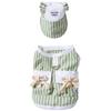 Spring and summer simple striped cat vest light and breathable bipod blue cat kitten hairless cat clothes set