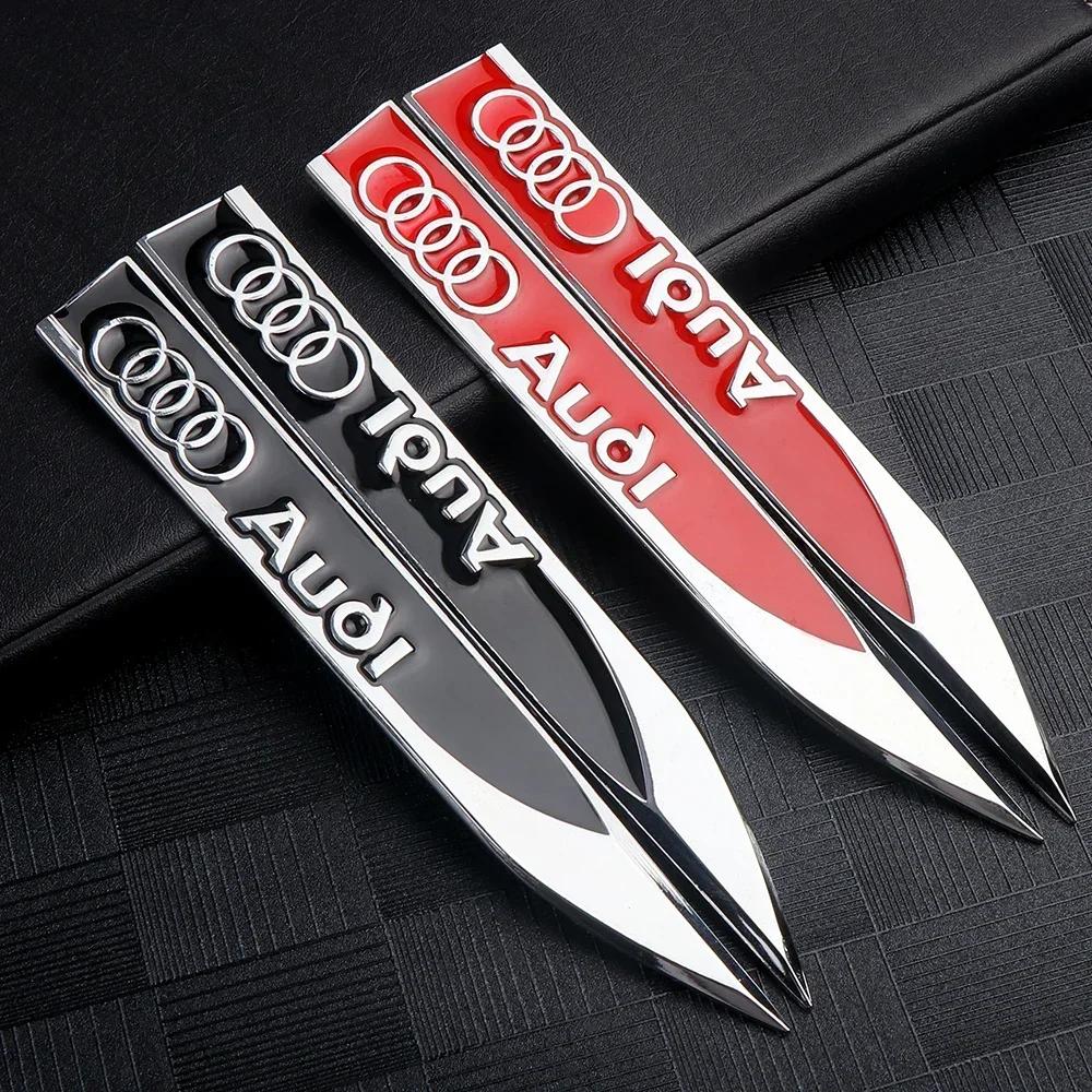 G6 2PCS Car Left Right Wing Side Fender Sticker Auto Emblem Decoration for QQ5 Sline TT A6 C6 A5 A4 B8 B6 A3 A8 A2 A1 Q3 Q5 Q7 RS