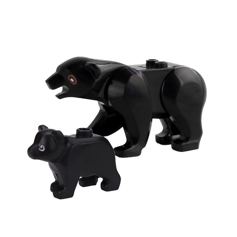 MOC Farm Zoo Animal Building Blocks Crocodile Shark Dolphin Chimpanzee Cow Leopard Educational Game Accessories Bricks Kids Toys