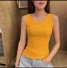 Women's Ribbed Cotton Slim Fit Wide Shoulder Tank Top - Anti-Exposure Summer Base Layer