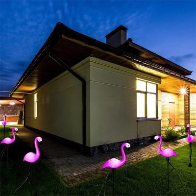 1/3PCS Lampe Solaire Flamant Rose IP65 Étanche LED Pic Lampes de Paysage pour Chemin Extérieur Décor Jardin Noël