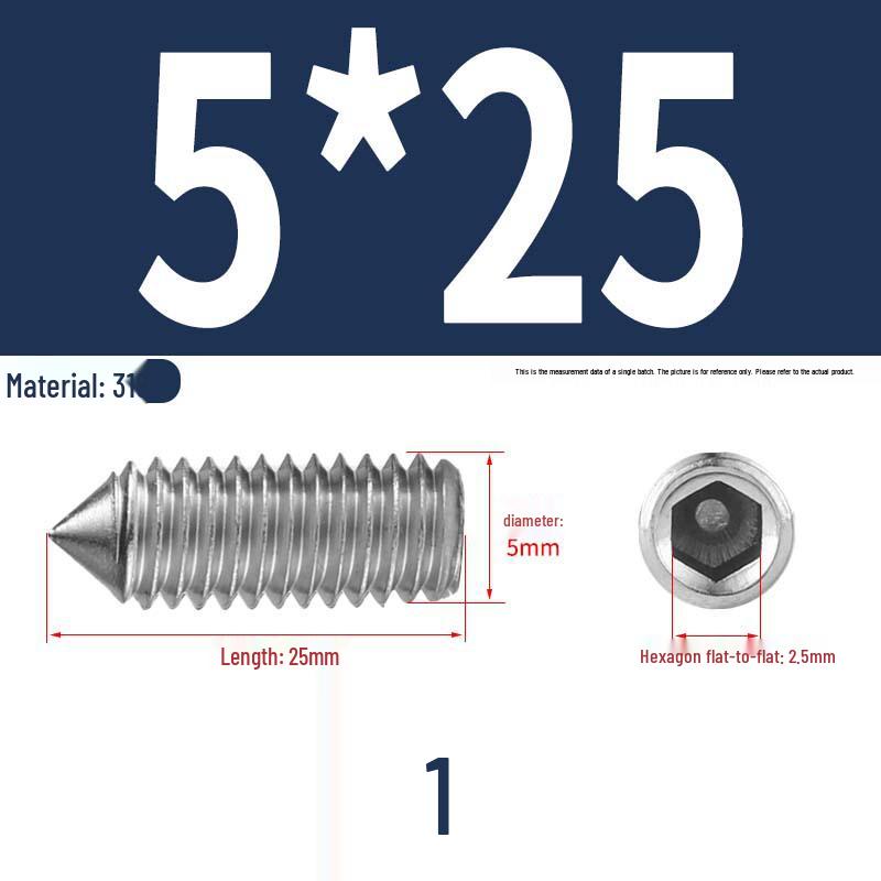 12.9 Edelstahl 304 Innensechskant Kegelspitze Gewindestift M2/M3