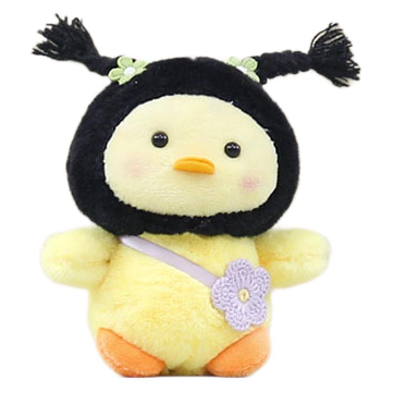 Yellow Adorable Duck Plush Keychain Cute Duckling Doll Soft Toy Ideal For Bag Charm