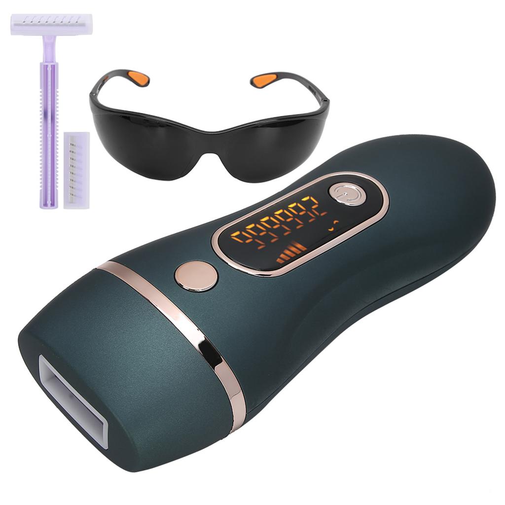 990000 Flashes IPL Laser Hair Removal Machine Electric Depilator Green Black