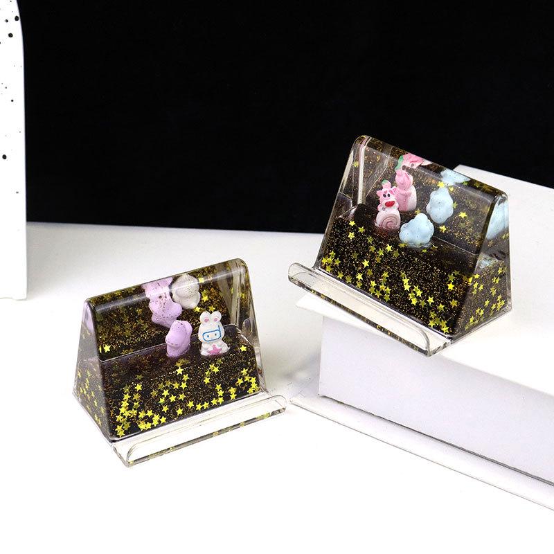 

Мультяшний рідкий пісочний годинник, масляний таймер, прикраса - Прозорий акрил, подарунок для зняття стресу Color Assorted