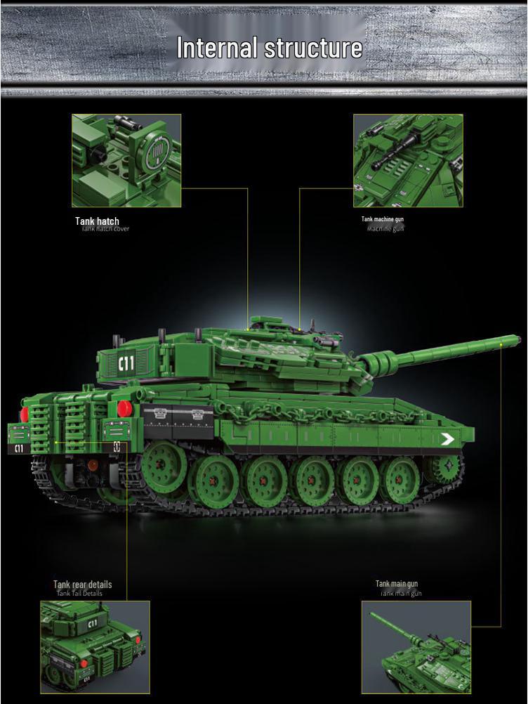 Merkava Leopard 2A7 Tank Model Building Blocks - Children's Educational Toy