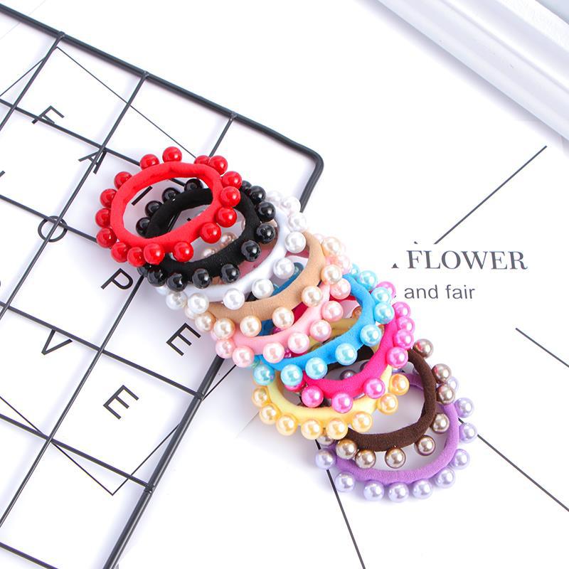 Haarschmuck Damen Koreanische Version Nahtlose Nägel Perlenhaarband Vielseitiges Haarband Hochelastisches Gummiband Supermarktbedarf