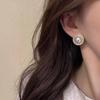 Light Luxury Full Diamond Opal Earrings Women's New Retro Celebrity Earrings, High-end Versatile Pearl Stud Earrings