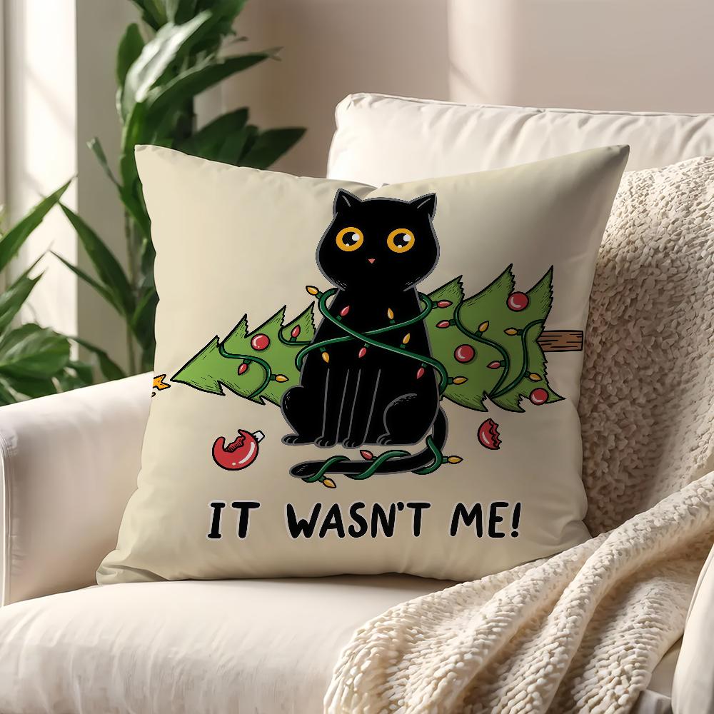 Christmas Cartoon Cat Cushion Cover Best Home Office Coffee Pillow Sofa Printing Decoration Room Shop Car Nordic Simplicity Hit