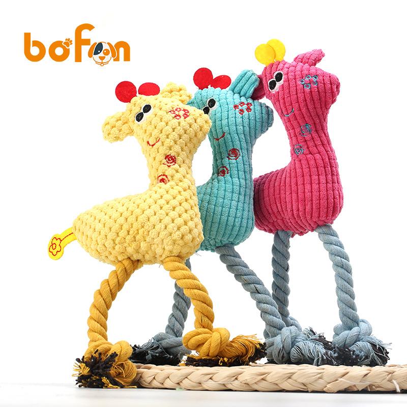 Corn fiber little deer pet plush toy teddy dog toy розы красного